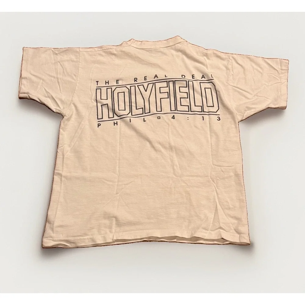 Vintage Evander Holyfield Heavyweight Champion Boxing 2 Sided Shirt XL Rare